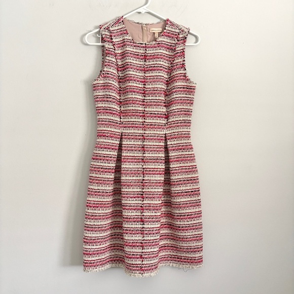 Rebecca Taylor Optic Tweed Sheath Dress & Jacket Outfit Set Candy Apple Red Sz 2 - Picture 2 of 15